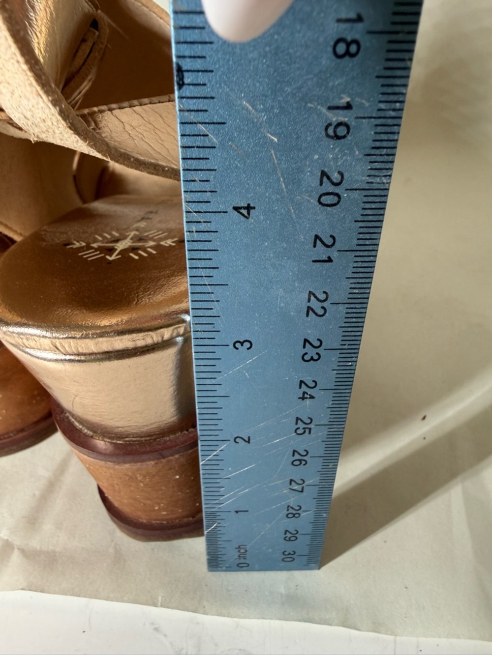 Farylrobin Free People Dorian Vegan Rose Gold Wedge Sandal Size 7M - Picture 6 of 6